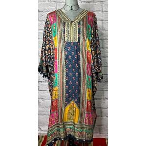 Stunning Kurta with Patchwork, Embroidery, Pearls and Mirrored Handwork